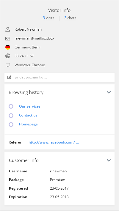 customer info
